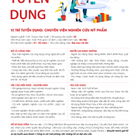 TUYỂN DỤNG – Chuyên Viên Nghiên Cứu Mỹ Phẩm